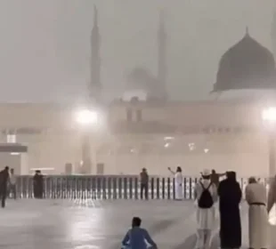 مدینہ منورہ میں موسلادھاربارش اورژالہ باری 6 مدینہ منورہ میں موسلادھاربارش اورژالہ باری