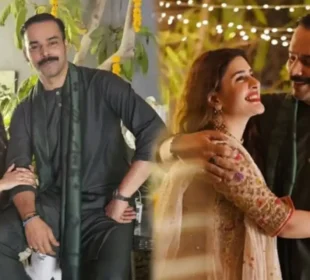 پاکستانی اداکارہ کبری خان اور گوہررشیدکی ڈھولک