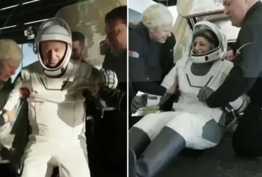 خلا میں پھنسےخلاباز 9 ماہ بعد واپس آگئے