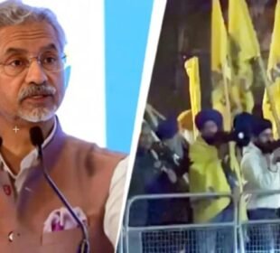 سکھوں کا لندن میں شدید احتجاج ، بھارتی پرچم نظر آتش