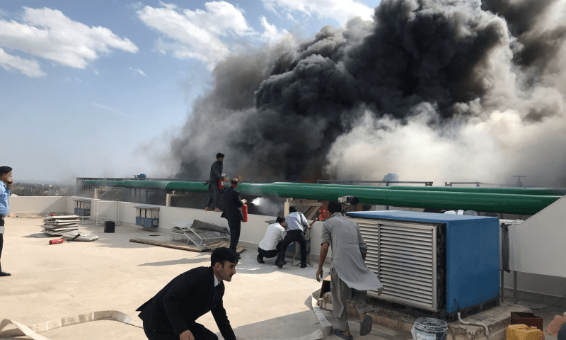 اسلام آبادکےایک نجی ہوٹل میں آگ لگ گئی