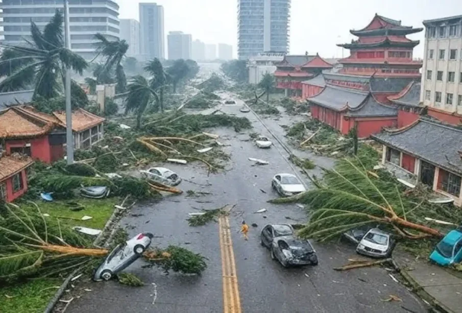 چین میں طوفان اورژالہ باری نےتباہی مچادی 1 چین میں طوفان اورژالہ باری نےتباہی مچادی