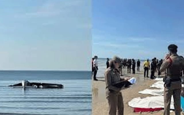 پولیس طیارہ سمندر میں گر کر تباہ