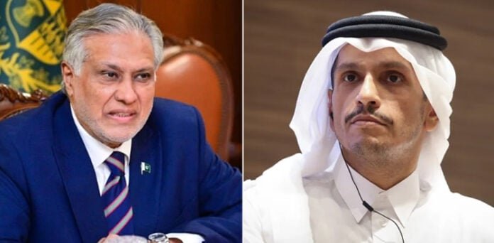 اسحاق ڈار کا قطری وزیر اعظم سے ٹیلی فونک رابطہ