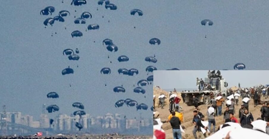 اردن اور یو۔اے۔ای نے غزہ میں امداد پہنچانا شروع کر دی