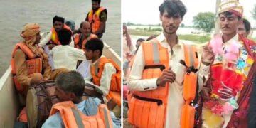 عارف والا: دریائے ستلج کے سیلاب میں پھنسی بارات کو بحفاظت نکال لیا گیا