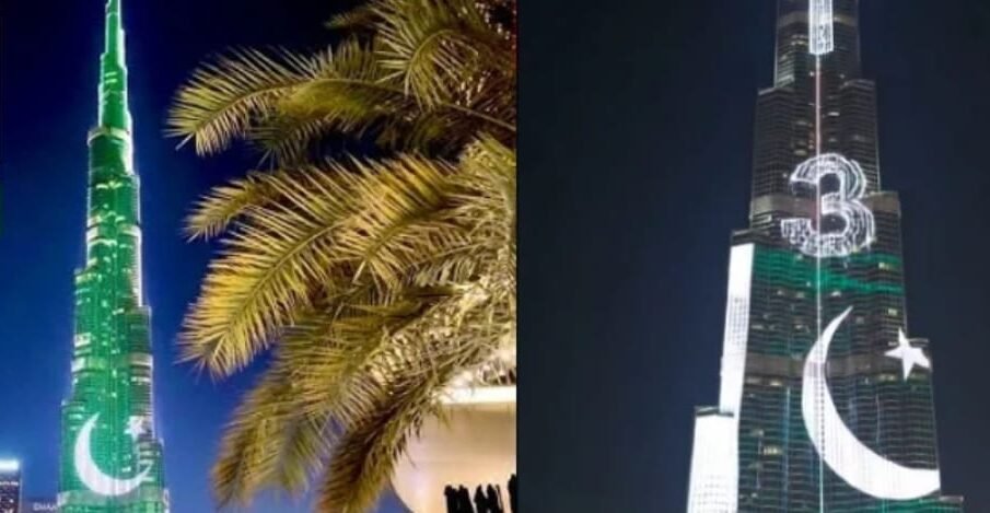 برج خلیفہ پر بھی پاکستانی پرچم لہرا دیا گیا