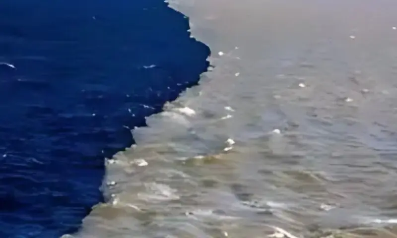 خلیج الاسکا میں پانی پر کھینچی قدرت کی سرحد