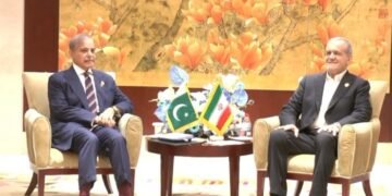 وزیراعظم شہباز شریف اور ایرانی صدر کی ملاقات، دوطرفہ تعلقات پر تبادلہ خیال