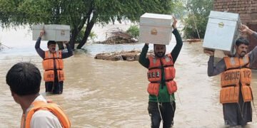 دریائے چناب میں اونچے درجے کا سیلاب، مظفرگڑھ کے کئی دیہات زیرِ آب