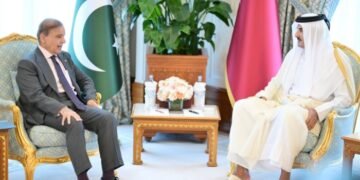 وزیراعظم شہبازشریف کی امیرقطرسےملاقات