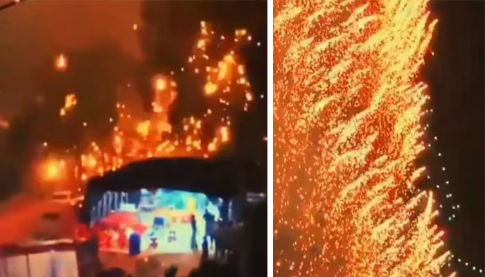 چین میں ڈرون آتش بازی کے دوران حادثہ، تماشائیوں میں خوف و ہراس
