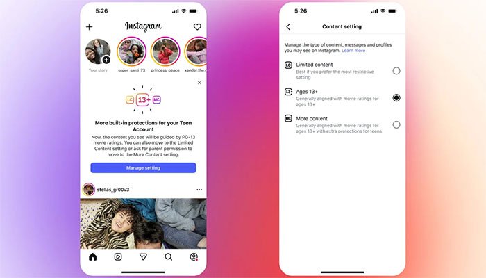 انسٹاگرام پر کم عمر صارفین کے لیے حفاظتی اقدامات مزید سخت