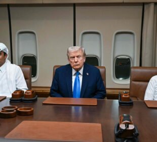 امریکی صدر کا دوحہ میں مختصر قیام، امیرِ قطر سے ملاقات