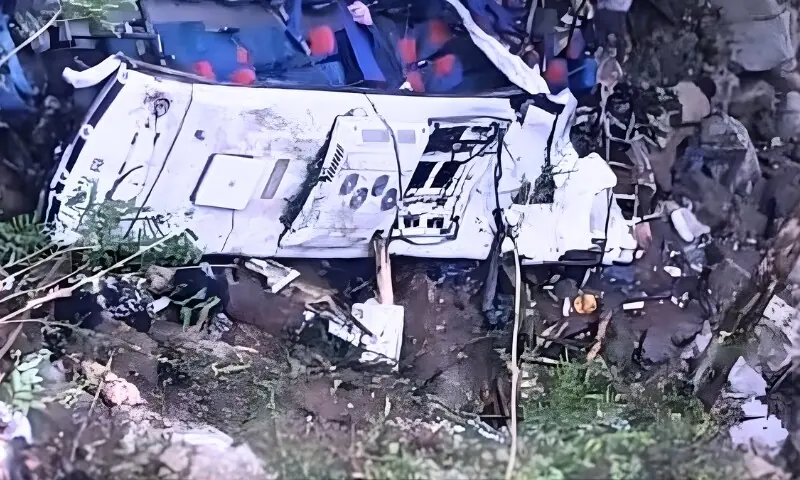 اسکول بس کھائی میں جا گری، 17 طلبا جاں بحق20 زخمی