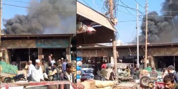 کراچی: نیو سبزی منڈی میں دکانوں میں آگ پر قابو پالیا گیا