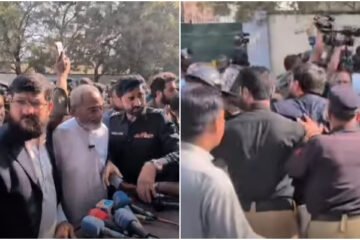 جماعت اسلامی کی پریس بریفنگ کے دوران ایم پی اے محمد فاروق سمیت کارکنان کی گرفتاری