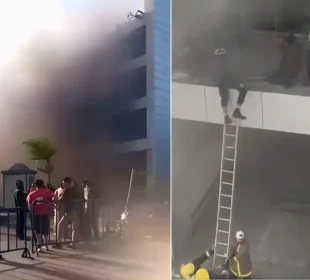 کراچی: کلفٹن کے اسٹور میں آگ لگنے کا واقعہ، جانی نقصان سے بچاؤ