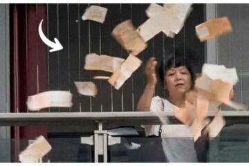 چین میں شوہر سے جھگڑے کے بعد خاتون نے لاکھوں کی رقم کھڑکی سے پھینک دی