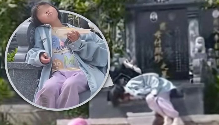 چین: ننھی بچی دادا دادی کی قبروں کے قریب رہنے کی خواہشمند، جذباتی ویڈیو وائرل