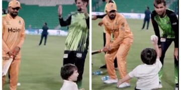 پی ایس ایل کے بعد بابر اعظم اور ننھے عالیار آفریدی کا دلکش لمحہ وائرل