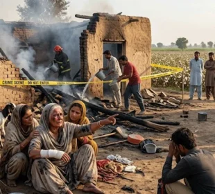 بکریوں کے تنازع پر مبینہ تشدد، گھروں کو آگ لگانے اور مویشی لے جانے کا الزام 5 بکریوں کے تنازع پر مبینہ تشدد، گھروں کو آگ لگانے اور مویشی لے جانے کا الزام