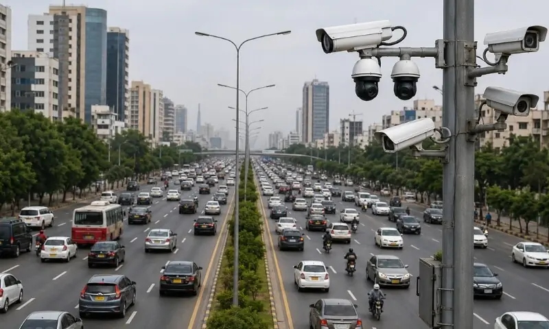 کراچی میں لین خلاف ورزی پر ای چالان کا آغاز 1 کراچی میں لین خلاف ورزی پر ای چالان کا آغاز