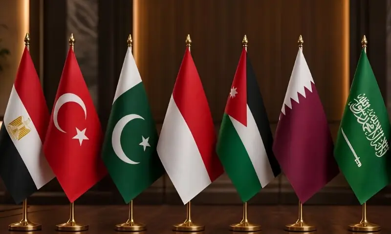غزہ سے فلسطینیوں کی جبری بے دخلی مسترد، 8 اسلامی ممالک کا مشترکہ اعلامیہ