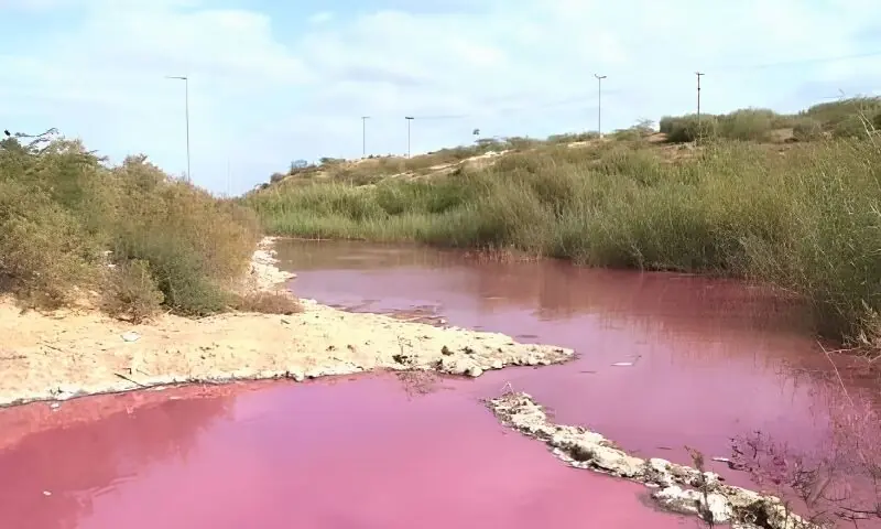 مکلی کے قریب گلابی جھیل، گوگل میپ پر موجود مگر حقیقت میں خشک ہونے کے قریب