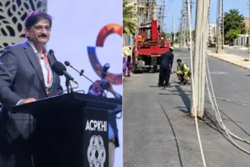حیدرآباد کی سڑک پر بجلی کے کھمبے چھوڑنے کا معاملہ، وزیراعلیٰ سندھ کا ’گرینڈ پلان‘ تنقید کی زد میں