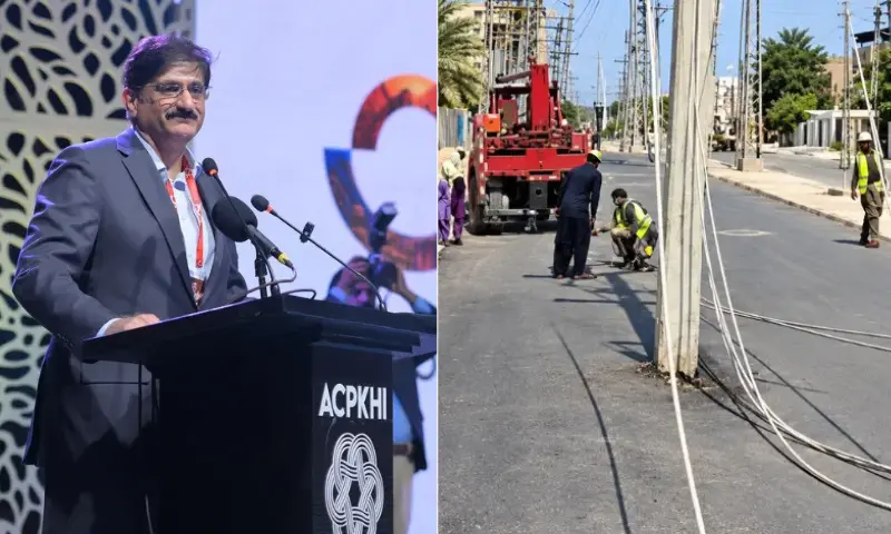 حیدرآباد کی سڑک پر بجلی کے کھمبے چھوڑنے کا معاملہ، وزیراعلیٰ سندھ کا ’گرینڈ پلان‘ تنقید کی زد میں 1 حیدرآباد کی سڑک پر بجلی کے کھمبے چھوڑنے کا معاملہ، وزیراعلیٰ سندھ کا ’گرینڈ پلان‘ تنقید کی زد میں